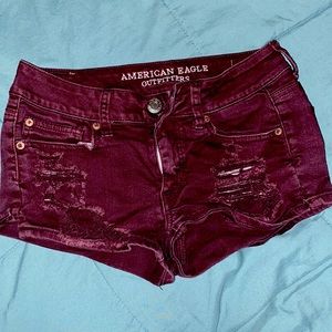 Burgundy American Eagle shorts